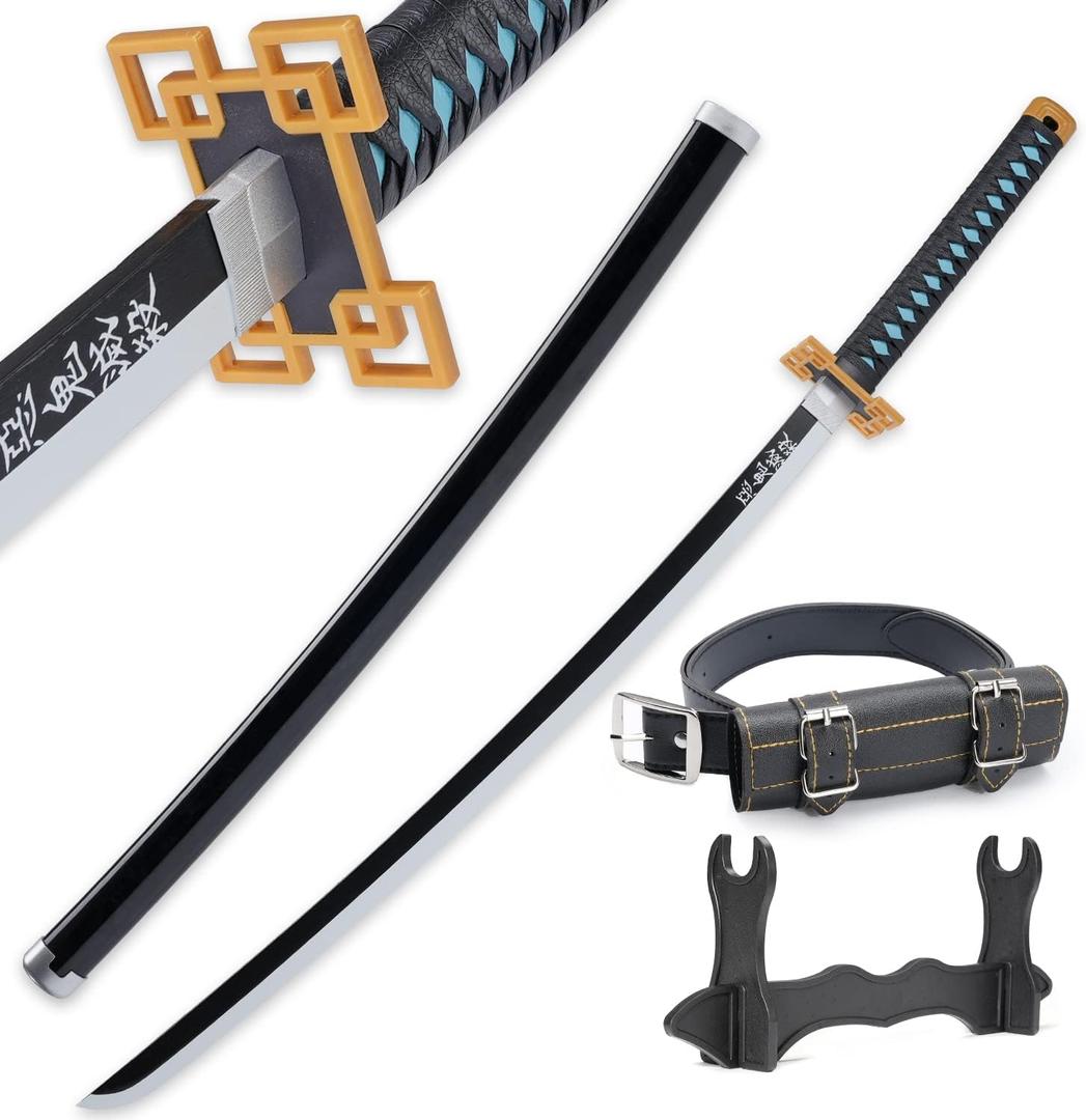 Cold Blade Anime Sword - 41 inches Anime Katana Replica with Belt and Stand - Durable Sword Perfect for Cosplay - Sword with Authentic Design (J- Muichiro)