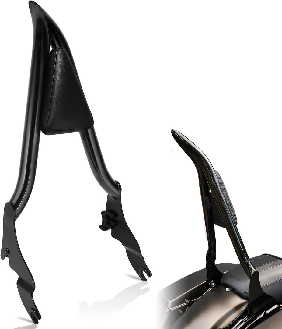 One-Piece Sissy Bar Fit for Harley Davidson 2009-2026 Rear Passenger Backrest Quick Release Compatible for Touring Street Glide, Road Glide, Road King, Ultra Limited, Electra Glide