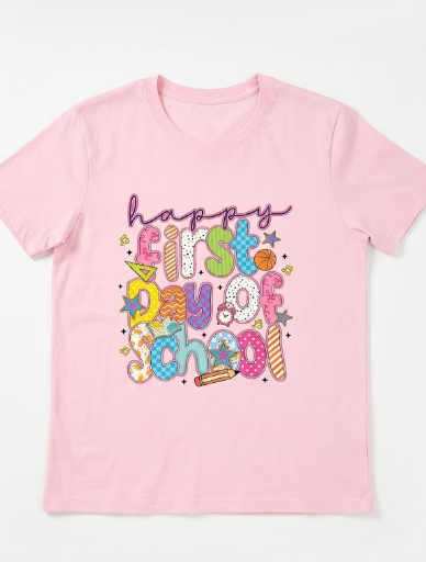 1st Day of School Shirt Women Bruh Happy 100 Days of School Tshirt Teacher Shirts Casual Celebration Tie Dye Tee Top Size XL