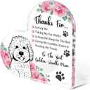Gifts for Women Golden Doodle Rose Thank You Dog Mom Gifts for Women Acrylic Heart Home Table Shelf Decor Appreciation Gifts for Mothers Day Christmas Birthday