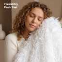 weigelia Fluffy Faux Fur Throw Blanket Soft Cozy Fuzzy Blanket for Couch, Feather-Style Plush Shaggy Throw, Elegant Decor for Bed & Women, White