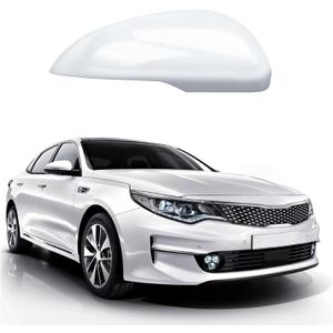Compatible with KIA K5 Optima Mirror Cover 2016 2017 2018 2019 2020, Right Passenger Side Mirror Caps, Clip on, Glossy White