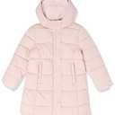 Amazon Essentials Girls' Long Heavyweight Hooded Puffer Jacket, Light Mauve, X-Large