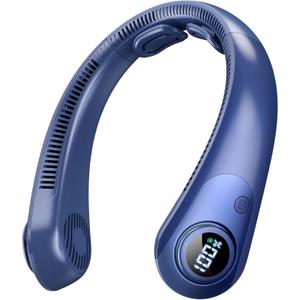 Portable Neck Fan that Blow Cold Air, LED Display, Rechargeable Hands-Free Wearable Cooling Personal Fan, 5 Speed, Neck Support, Bladeless Neck Air Conditioner, Gifts for Women/Men, Hot Flashes