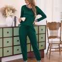 Frcdaunrs Pajama Set Pack for Women 2 Piece Long Sleeve Sleepwear Tops and Heart Printed Pants Soft Loungewear Ladies Pjs Set
