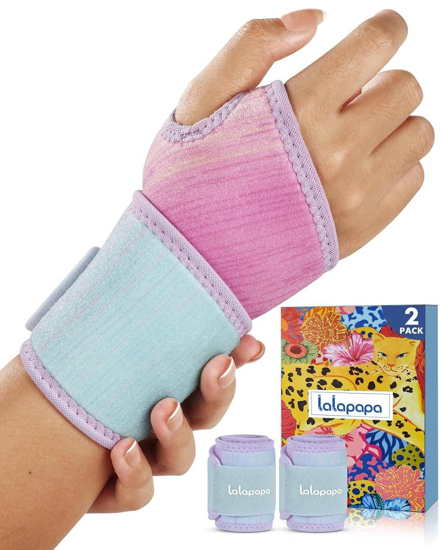 2 Pack Wrist Brace for Women, Adjustable Fits Both Right & Left Hands for Night Support Tendonitis Carpal Tunnel Arthritis Lifting Arthritis Tennis Sprained Typing Sports, Purple Gradient,