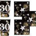 Oojami 120-Piece 30th Birthday Party Pack Serves 30 Includes 9" Dinner Plates, 7" Dessert Plates 12oz Cups & 3-Ply Napkins Complete Disposable Tableware Set for 30th Birthday Celebrations
