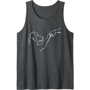 Dog And People Punch Hand Dog Man Friendship Bump Dog's Paw Tank Top, XL
