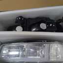 LED DRL Headlight Assembly, Compatible with 1999-2002 Chevy Silverado 1500 2500/2001-2002 Silverado 1500HD 2500HD 3500HD Chrome Housing Amber Reflector