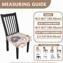 Stretch Dining Chair Seat Covers Set of 6,Dining Chair Slipcovers, Floral Printed Chair Covers,Soft Fabric Washable Upholstered Chair Seat Protector, No Rear Covers for Home Kitchen Dining Room (Light Purple Cornflowers)