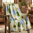 Horaldaily Spring Summer Flannel Blanket Throw, Colorful Tulips Butterfly Soft Fuzzy Plush Cozy Fleece Blankets for Couch Sofa Bed Lounging, Ideal Gifts for Kids Adults Self, 50x60 (Cloroful)