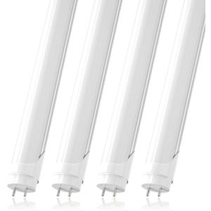JESLED T8 4FT LED Type A+B Light Bulbs, 24W 3000LM 5000K Daylight White, Plug and Play or Ballast Bypass, 4 Foot Flourescent Tube Replacement, ETL Listed, Dual-end, Frosted, Warehouse Lights 4Pack (4 Count (Pack of 1), 5000k (Daylight))