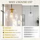 KoKo&Yukina 10" Clear Glass Pendant Lights Kitchen Island 2 Pack Modern Globe Pendant Light Mid-Century Modern Gold Pendant Light Fixtures for Dining Room Bedroom Entryway Hallway (Bulb Included), 10 inch - standard