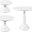 3 Pack White Cake Stand, Dessert Table Display Set, 8'' 10'' 12'' Display Table with Base, Multi-Function Cake Stand for Birthday, Wedding, and Party Decorations, Celebratio, Anniversary