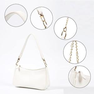 VODIU Clutch Tote Handbags with 2 Removable Straps and Zipper Closure Crossbody Bags Shoulder Purse Handbag for Women (White)