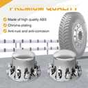 Chrome Dome 4 Rear Axle Cover Kit with 32mm/33mm Thread-on Lug Nut Covers with Removable Hub Caps for Semi Truck (Installation Tool Included)