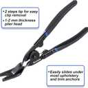 Toolwiz Panel Removal Tool Universal Auto Door Car Upholstery Trim Clip Removal Plier - Car Interior Clip Fastener Panel Pliers Automotive Prevents Damage to Trim Vehicle Dash Radio Audio Installer