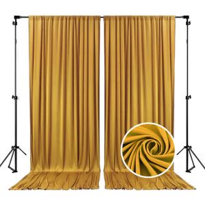 10 x 10 Feet Gold Backdrop Curtain for Partie, Background Curtains for Photoshoot, Birthday, Wedding, Halloween, Thanksgiving, Christmas, New Year Party Decorations 5Ft x 10Ft, 2 Panels