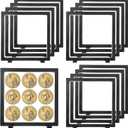 12 Pack Floating Display Case, Black 3D Floating Frame Display Holder Stands, Challenge Coin Stand 3D Coin Case