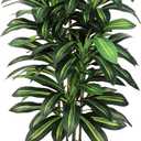 Artificial Dracaena Tree Indoor, 5FT Tall Fake Floor Plants with White Planter, Faux Silk Yucca Tree for Home Office Living Room Bedroom Farmhouse Modern Outdoor Topiary Tree