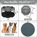 Persure Dog Cat Playpen Tent Crate Cage with Pee Pad, Dark Grey Large