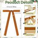 Artmag 12 Pcs Velvet Christmas Large Swag Bows 23.6x15.7 Inch Rustic Staircase Wreath Fireplace Vintage Bows for Christmas Tree Topper Holiday Indoor Outdoor Decor (Camel)