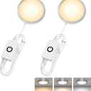 2 Pack Puck Lights 5V Single USB Powered,3 Color Temperature Adjustable & Dimmable Under Cabinet Light,3D Printer LED Lamp Kit for Cabinet,Wardrobe,Showcase
