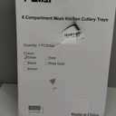 TQVAI Silverware Organizer - 6 Slots Non-Slip Mesh Kitchen Drawer Organizer - Metal Compact Utensil Cutlery Holder in Drawer Tray, Silver