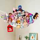 Stuffed Animal Hammock | Corner Stuffed Animal Storage & Plushie Net | Toy Hammock for Stuffed Animals | Holds 12lbs | Easy Hang, All Hardware Included | White Bedroom Decor | by Lilly's Love, 1 Pack