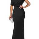 YMDUCH Women's Elegant Sleeveless Off Shoulder Bodycon Long Formal Party Evening Dress Black, XL