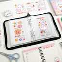5-in-1 Sticker Organizer Book Reusable A5 Storage Binder with 220 Pockets,10 Release Papers, Zipper Album Sticker Collecting Display Keeper (Black)