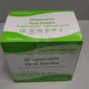 Treated Oral Swabs with Dentifrice- Flavored Dental Swabs Individually Wrapped Fruit Green Tooth Shape for Oral Cavity Cleaning Sponge Swab, Box of 100 Counts