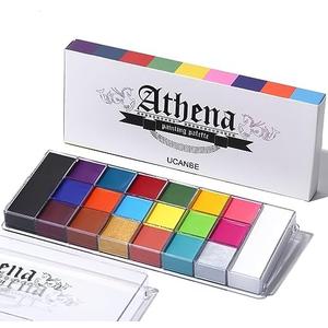 Amazon.com: UCANBE Athena Face Body Paint Oil Palette, Professional Flash Non Toxic Safe Tattoo Halloween FX Party Artist Fancy Makeup Painting Kit For Kids and Adult : Arts, Crafts & Sewing