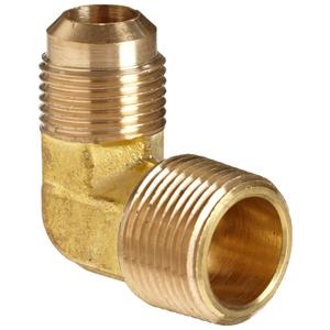 Anderson Metals-04049-1212 Brass Tube Fitting, 90 Degree Elbow, 3/4" Flare x 3/4" Male Pipe