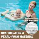 GENTEACO Mambobaby Baby Swim Float with Canopy Non-Inflatable Infant Pool Float with Tail 3-24 Months Avoid Flip Solid Skin-Friendly Material for Toddler Boys Girls, Small