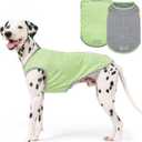 KYEESE 2Pack Dog Shirt, Lightweight Sun Protection Sleeveless Dog T Shirts for Medium Large Dogs, Breathable Pet Reflective Tank Top Summer Dogs Clothes for Outdoor Walking, Green+Grey, 2XL (XX-Large (40-55lbs))
