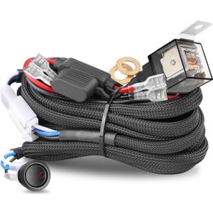 Wiring Harness 2 Lead, Nirider 12V 40A Rocker Switch Relay Fuse Nylon Wiring Harness Kit for LED Light Bars Fog Lights Work Lights Driving Lights Offroad LED Pods Wire Kit for Truck UTV ATV Boat