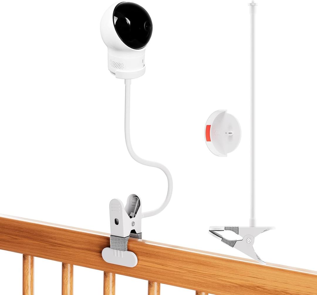 Eufycam Baby Monitor Mount Compatible with Eufy Spaceview/Pro/S, 15.7" Flexible Clip Clamp Mount Adjustable Gooseneck No-Drill Portable Holder for Crib-Adjacent & Travel Use