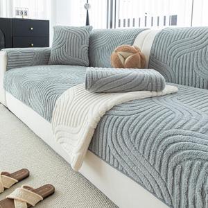Sofa Couch Cover, Non-Slip Sofa Covers Washable for Dogs, Sofa Slipcovers Pet Friendly, Pet Couch Covers for Sofa, Boho Couch Protector for Recliner and Loveseat(1PC,Light Grey,36"63")