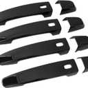 AUCERAMIC Glossy Black Exterior Door Handle Cover Trim W/ 4 Smart Keyhole Fit 2014-2022 Chevy Chevrolet Impala Malibu Volt Equinox Traverse Camaro GMC Acadia Terrain Caps Overlay