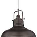 zeyu 17.7 Inch Farmhouse Pendant Light for Kitchen Island, Large Ceiling Hanging Light with Metal Dome Shade, Oil Rubbed Bronze Finish, 016-1M ORB