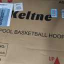 Oversized Pool Basketball Hoop with Super Bright Solar Lights, Poolside Basketball Hoop with 32" Shatterproof Backboard, Height Adjustment Pool Basketball Goal with Stainless Steel Rim,2 Balls