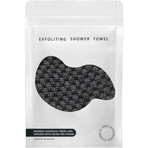 Exfoliating Shower Towel 48",Premium Scrub Wash Cloth for Body Face, Exfoliating Washcloth for Men and Woman (Black1)