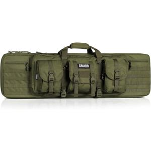 Savior Equipment American Classic Tactical Double Long Gun Bag Pistol Transportation Case w/ Backpack Strap, 51 Inch Olive Drab Green