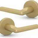 Ralph Dummy I Lever Door Lock Handle Set for Closet or French Doors I Single Side, Non-Turning I Reversible I Fits All Standard Door Sizes I Screws Included - Satin Brass 12 Pcs
