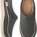 Zigzagger Mens Canvas Slip on House Slippers Indoor Outdoor(Grey 11-12)