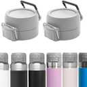 BOSORIO 2 Pack Replacement Lids Compatible with Stanley Quick Flip GO 24oz 36oz Water Bottle, Top Cover Cap with Carry Loop, Leakproof Auto Flip Lids Accessories for Stanley Quick Flip GO (Gray)