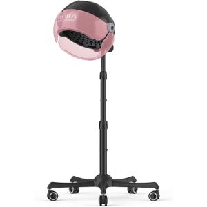 TASALON Ionic Hooded Hair Dryer, 1875W Professional Standing Hair Dryer Bonnet with 3 Temperature Settings, Height Adjustable Rolling Hair Dryer on Wheels, Sit Under Hair Dryer for Home & Salon, Pink