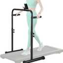 Leinuosen 24.4 Inch Walking Pad Handle Bar Attachment Only with Phone Holder Stainless Steel Adjustable Treadmill Handrail Handlebar Increase Height from 38.58 to 47.24 Inch, Walking Pad Accessories