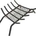 Rocky Mountain Goods Large 27-inch Fireplace Grate with Ember Retainer - 1/2 Heavy Duty Cast Iron - Heat Treated for Hottest Fires - Retainer for Cleaner More efficient fire - Heavy Duty Welds